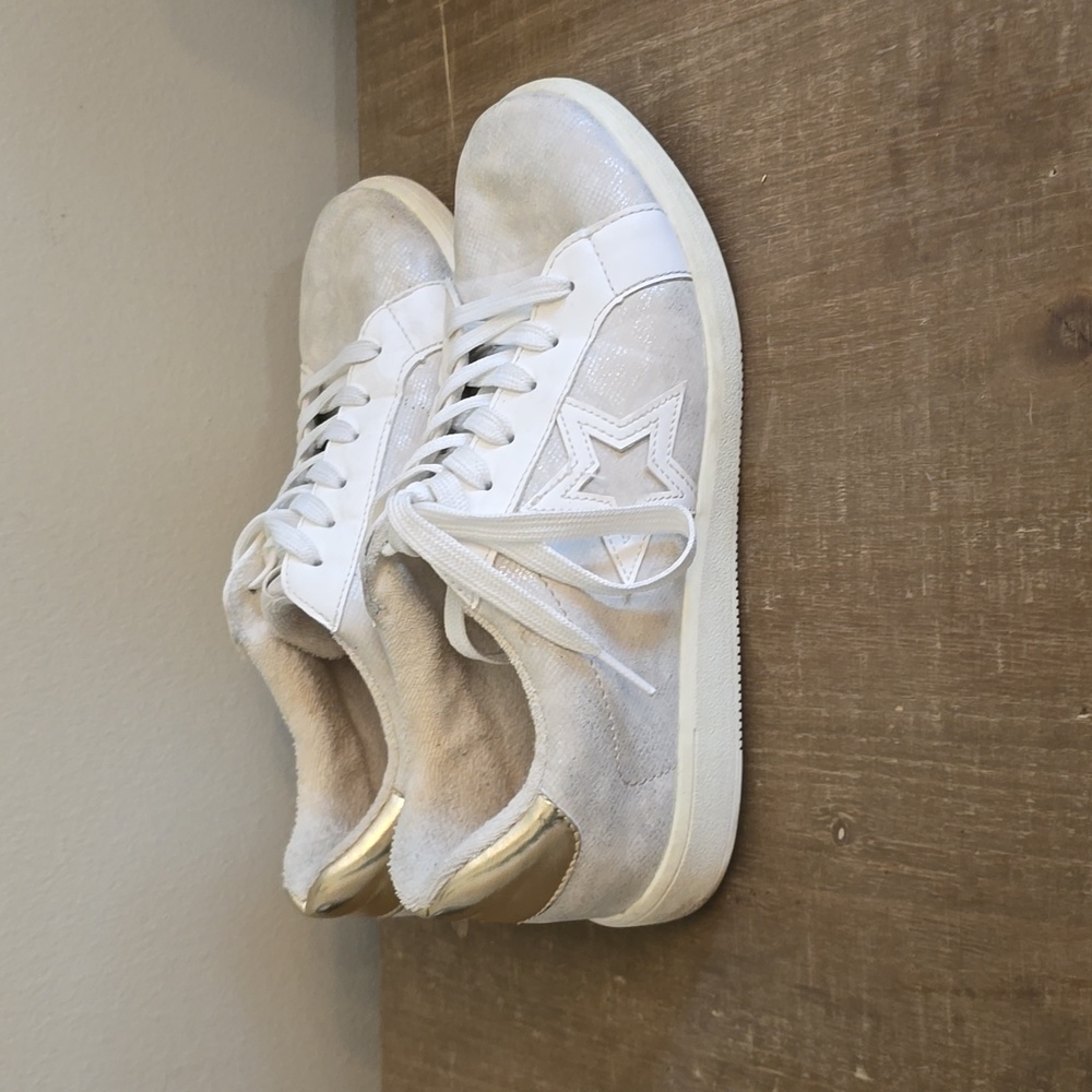 White Faux Leather Stat Lace-Up Sneaker - Picture 4 of 5